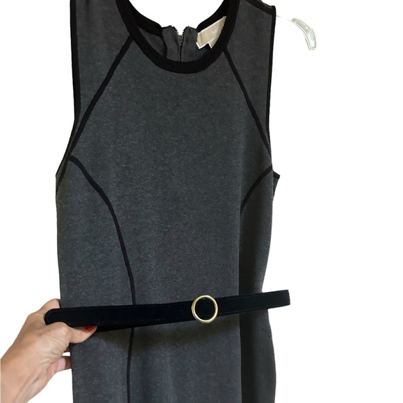 Michael Kors Sleeveless Gray Knit Sheath Dress Office Career Seamed Size PM - Picture 7 of 10